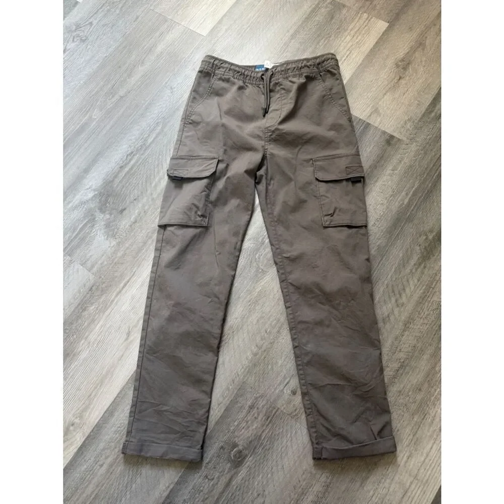 Cargo Pants Quick Dry Tech Taper Boys Large Gray Elastic